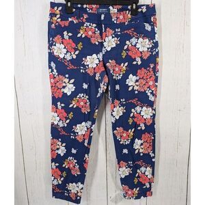 Old Navy Size 12‎ Womens Blue Floral Casual Dress Work Trouser Pants